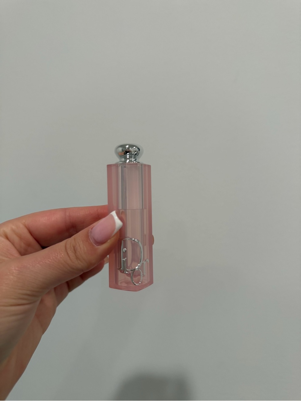 Dior Transparent Pink Lipstick Case with Silver Top